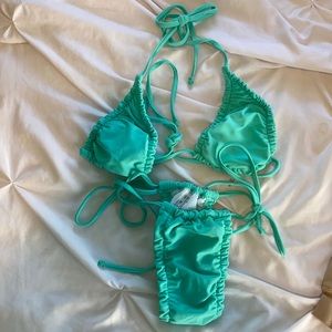 Mint green scrunch bikini